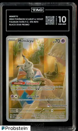 2024 Pokemon SV Paldean Fates P.C ETB BSP 075 Mimikyu TAG 10 GEM MINT - Image 1