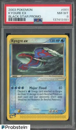 2003 Pokemon Black Star Promo #001 Kyogre EX PSA 8 NM-MT - Image 1