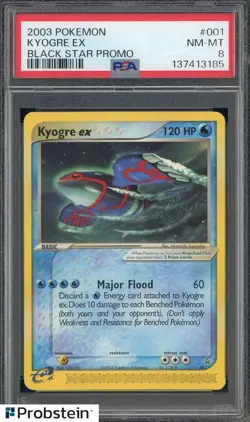 2003 Pokemon Black Star Promo #001 Kyogre EX PSA 8 NM-MT - Image 1