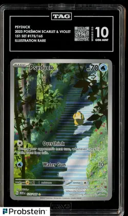 2023 Pokemon Scarlet & Violet 151 Set 175/165 Psyduck Illustration Rare TAG 10 - Image 1
