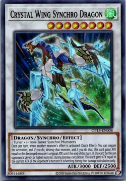 Crystal Wing Synchro Dragon OP13-EN008 Super Rare OTS Tournament Pack 13 YuGiOh! - Image 1