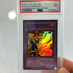 Yu-Gi-Oh! "Flame Swordsman" 1st Edition LOB-003 MINT PSA 9 Vintage - Image 1