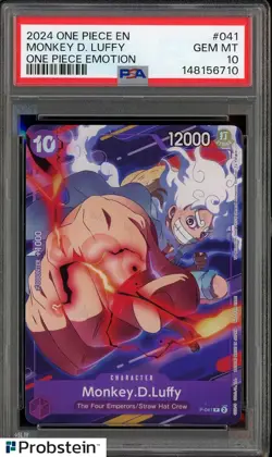 2024 ONE PIECE PROMOS ONE PIECE EMOTION #041 MONKEY D. LUFFY PSA 10 - Image 1
