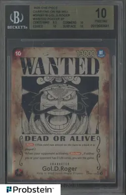 2025 One Piece Carrying On His Will OP09118 Gol D. Roger Wanted BGS 10 PRISTINE - Image 1