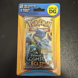 Cosmic Eclipse 2 Pack Mini Booster Pack With 1 Bonus Card Dollar General Pokemon - Image 1