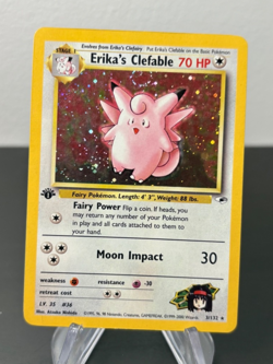 Pokemon 2000 Erika's Clefable 1st Edition Gym Heroes 3/132 Card Heavily Played - Image 1