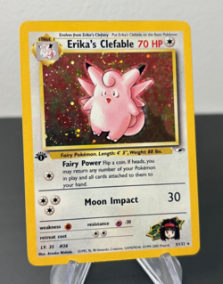 Pokemon 2000 Erika's Clefable 1st Edition Gym Heroes 3/132 Card Heavily Played - Image 2
