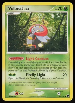 Volbeat 92/106 Great Encounters Ken Sugimori Art Pokemon TCG Card - Image 1