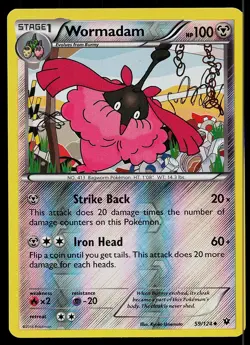 Pokemon Card Fates Collide Wormadam 59/124 Uncommon Reverse Holo - Image 1