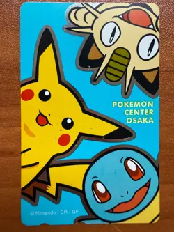 1998 POKEMON CENTER OSAKA PHONE CARD MEOWTH/PIKACHU/SQUIRTLE LP - Image 1