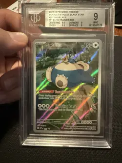 Pokemon TCG Snorlax SVP 051 Full Art Holo Black Star Promo Card Beckett 9 Mint - Image 1