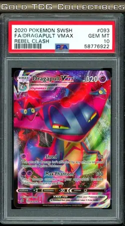PSA 10 ⭐ Pokemon Dragapult VMAX 093 Rebel Clash Full Art Graded Card - Image 1