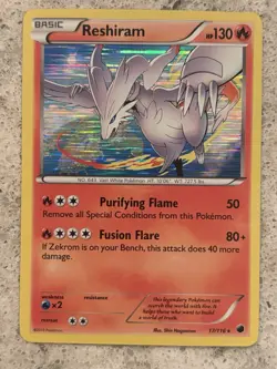 2013 Pokemon TCG Black & White Plasma Freeze Reshiram Holo Card #17/116 - Image 1
