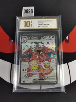 Pokemon TCG Charizard ex 145/129 SR Full Art Holo Chinese Single Card-Grade 10 - Image 1