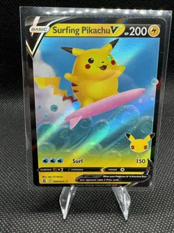 Pokemon TCG Surfing Pikachu v Celebrations Holo Ultra Rare Card 008/025 NM/M - Image 2