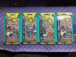 Pokemon 2 Blister Pack Mega Kangaskhan Pin XY Furious Fists And Base X&Y x4 - Image 1
