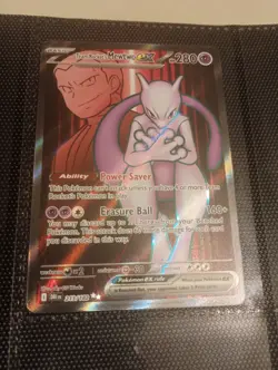 2025 POKEMON SCARLET VIOLET DESTINED RIVALS TEAM ROCKETS MEWTWO ULTRA RARE! - Image 1