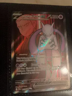 2025 POKEMON SCARLET VIOLET DESTINED RIVALS TEAM ROCKETS MEWTWO ULTRA RARE! - Image 2