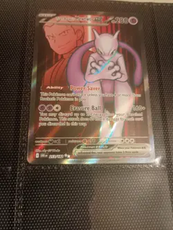 2025 POKEMON SCARLET VIOLET DESTINED RIVALS TEAM ROCKETS MEWTWO ULTRA RARE! - Image 3