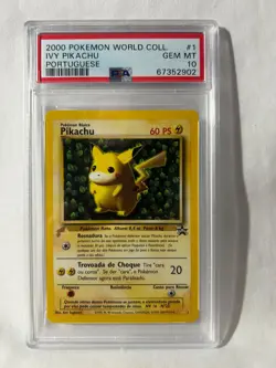 2000 Pokemon World Collection Ivy Pikachu Portuguese Promo #1 PSA 10 - Image 1