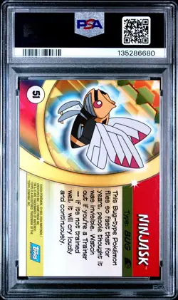 2004 TOPPS POKEMON ADVANCED CHALLENGE NINJASK #51 PSA 9 - Image 2