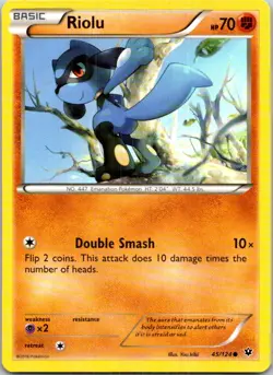 Riolu (45) 45/124 Common XY - Fates Collide LP Pokemon - Image 1