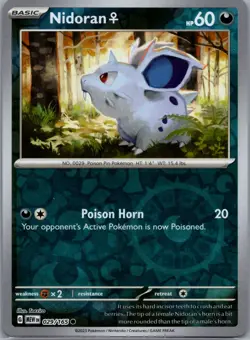 Nidoran F 029/165 Common 151 Pokemon Reverse Holo Near Mint - Image 1