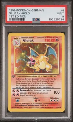 1999 POKEMON GERMAN 1ST EDITION #4 GLURAK-HOLO PSA 9 - Image 1