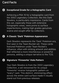 Pokemon Dark Slowbro 8/110 Legendary Collection Holo Rare PSA 10 English 2002 - Image 2