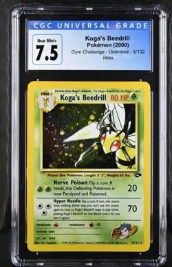 CGC 7.5 Pokemon 2000 Gym Challenge 9/132 Koga's Beedrill Holo WOTC - Image 1