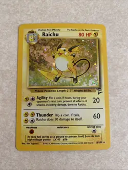 2000 Pokemon Raichu 16/130 Base Set 2 Holo Rare - Image 1