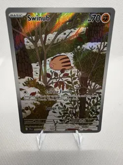 Pokemon TCG Swinub 165/159 Journey Together Illustration Rare NM - Image 1