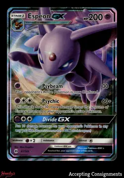 2017 Pokemon Sun and Moon #61 Espeon GX UR ULTRA RARE - Image 1