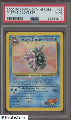 2000 Pokemon Gym Heroes #29 Misty's Cloyster PSA 9 MINT - Image 1