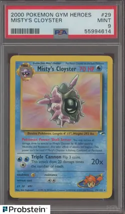 2000 Pokemon Gym Heroes #29 Misty's Cloyster PSA 9 MINT - Image 1