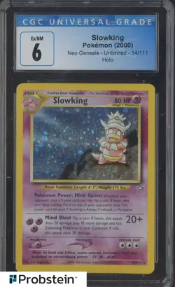 2000 Pokemon Neo Genesis Unlimited #14 Slowking Holo CGC 6 EX-NM - Image 1