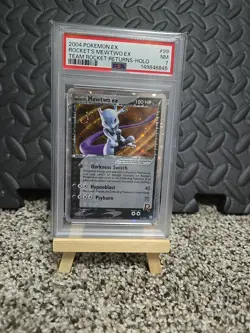 Pokemon Rocket's Mewtwo ex Team Rocket Returns Holo Ultra Rare #99 PSA 7 SWIRL! - Image 1