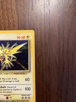 1999 Pokemon WOTC: Base Set Zapdos 16/102 Holo Rare Vintage - Lightly Played - Image 3