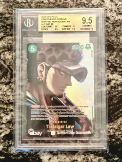 One Piece TCG Trafalgar Law SP SR Alt Art Kingdoms Of Intrigue OP01-047 BGS 9.5 - Image 1