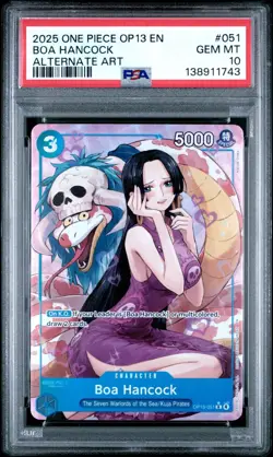 2025 ONE PIECE OP13 051 CARRYING ON HIS WILL BOA HANCOCK ALT ART PSA 10 GEM MINT - Image 1
