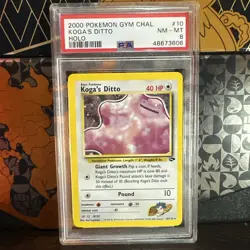PSA 8 Koga's Ditto Holo Rare Card 10/132 Gym Challenge Pokemon TCG - Image 1