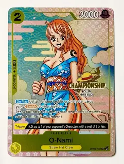 25-26 One Piece O-Nami CS Championship Stamp Event Promo Card English OP06-101 - Image 1