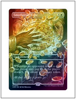 1x Smothering Tithe, Borderless Art Foil, Commander Masters, Magic MTG NM - Image 1