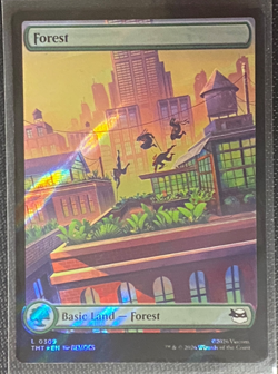 Forest (0309) (Surge Foil) Teenage Mutant Ninja Turtles Foil MTG TMT #309 NM/M - Image 1