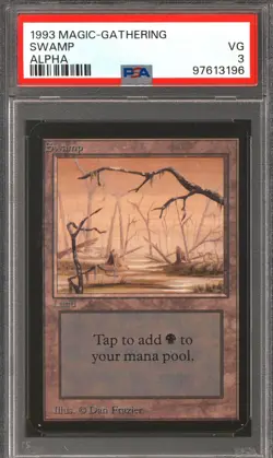 Magic MTG Alpha Swamp PSA 3 HEAVILY PLAYED HP - Image 1