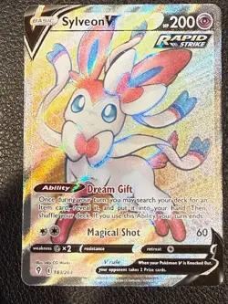 Pokemon TCG Sylveon v Full Art Ultra Rare Holo Card Evolving Skies 183/203 - Image 1