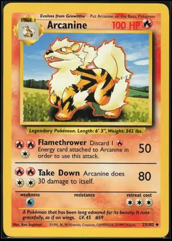 Arcanine 23/102 Uncommon Base Set Pokemon Card - Image 1
