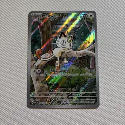 Pokemon TCG Meowth 106/094 Me02 Phantasmal Flames Illustration Rare Holo MINT - Image 1