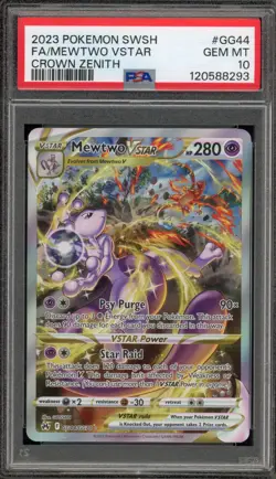 Pokemon Mewtwo VSTAR Crown Zenith Galarian Gallery Full Art #GG44 PSA 10 - Image 1