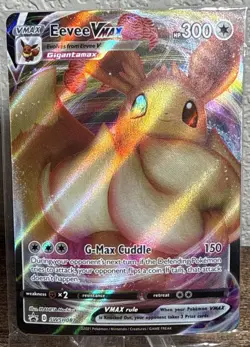 Pokemon TCG Eevee VMAX SWSH087 Black Star Promo Full Art Holo Card Sealed - Image 1